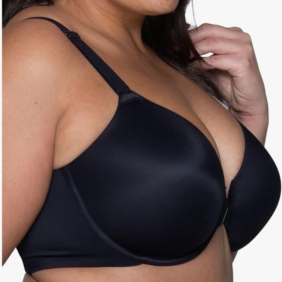 NWT Vanity Fair Full Figure Sz 42H Beauty Back Women's Black Full Coverage Bra - Picture 2 of 10